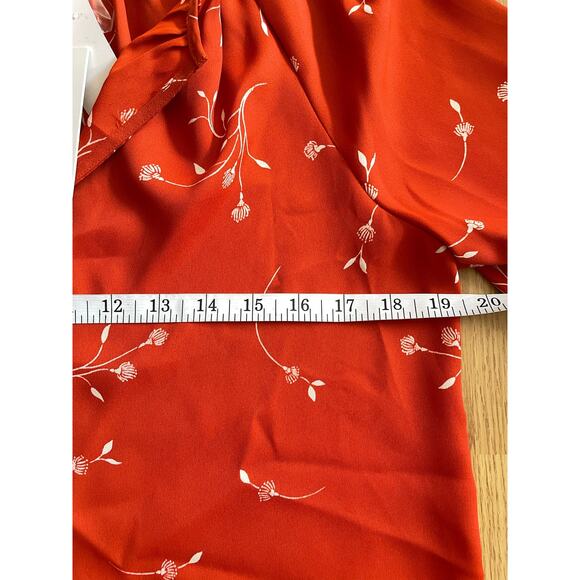 Joie Orange floral blouse, XXS - Picture 7 of 10